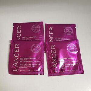 Lancer Gentle Exfoliating Peel Pad Set of 4 Individually Wrapped Wipes